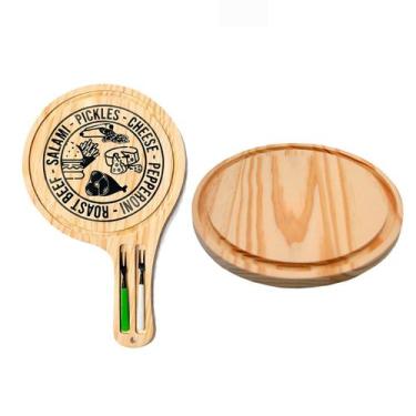 Imagem de OFERTA KIT 2 Tábuas Madeira Redonda e Premium Natural para Frios e Que