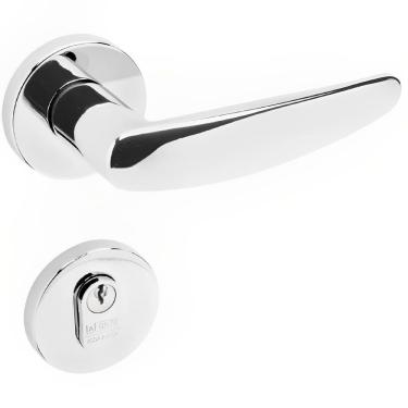 Imagem de Conjunto de Fechadura para Porta 515P em Zamac Externa ST2 55 Roseta 327 em Inox Cromad...