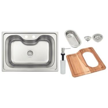 Imagem de Cuba tramontina morgana 60fx undermount aco inox acetinado + dosador +