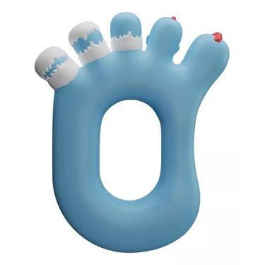 Imagem de Mordedor infantil macio atoxico látex pezinho azul - Pais & Filhos, Az