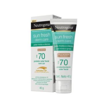 Imagem de Protetor Solar Facial Neutrogena Sun Fresh Derm Care FPS 70 Pele Moren