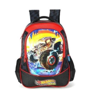 Imagem de Mochila de Costas Luxcel Hot Wheels Trucks Preto-Masculino