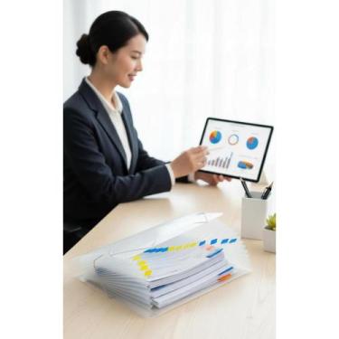 Imagem de Pasta Sanfonada A4 31 Divisões Transparente Organiza Documen - Congrat