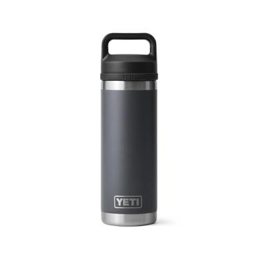 Imagem de Garrafa YETI Rambler de 530 ml, à prova de vazamento, isolamento a vácuo, aço inoxidável com Chug Cap, carvão