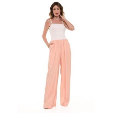 Imagem de Macacão Bisô Canelado/Pantalona Feminino-Feminino