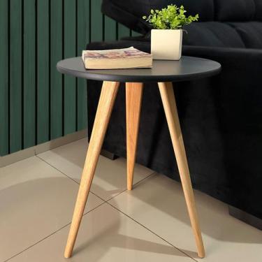 Imagem de Mesa De Canto e Centro Redonda Lateral Apoio Decor Retrô - KISSMÓVEIS,