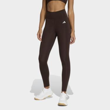Imagem de Calça Legging Adidas Optime Feminina, Marrom, G