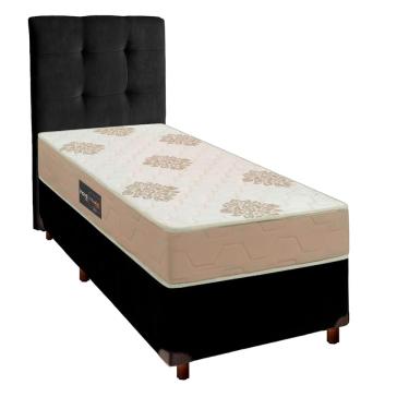 Imagem de Kit Cama Box + Cabeceira + Colchão Solteiro D33 Inovaflex - Preto