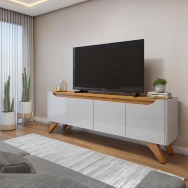 Imagem de Rack para TV até 58 Polegadas 100% MDF 180cm Pés em Madeira Maciça 4 P