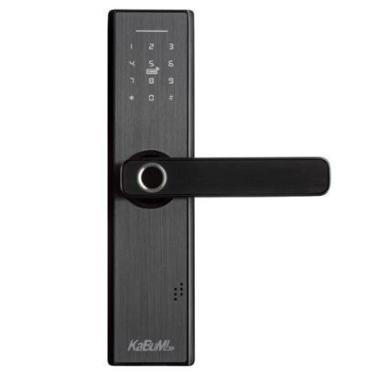 Imagem de Fechadura Digital KaBuM! smart 500 - Biometria, controle via aplicativo, Alumínio Escovado-Unissex