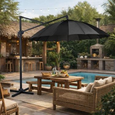 Imagem de Ombrelone Lateral para Jardim 270x272cm Maui Grafite