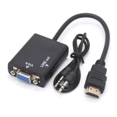 Imagem de Cabo Conversor Hdmi Para Vga Pc Monitor Com Saída De Áudio - 123Util