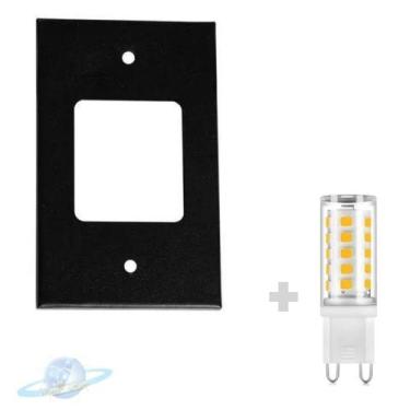 Imagem de Kit Luminária Balizador Preto de Embutir 4x2 C/ Lâmpada G9 5w BQ - Uni