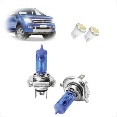 Imagem de Kit de lâmpadas Halógenas Super Branca Farol Alto e Baixo H4 para Ford