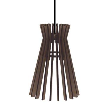 Imagem de Luminária Teto Tipo Pendente Havana Mdf - Completa Cor: Marrom - LENOB