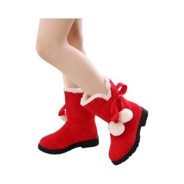 Imagem de Botas De Neve De Pelúcia Para Meninas, Antiderrapantes, Acolchoadas Em