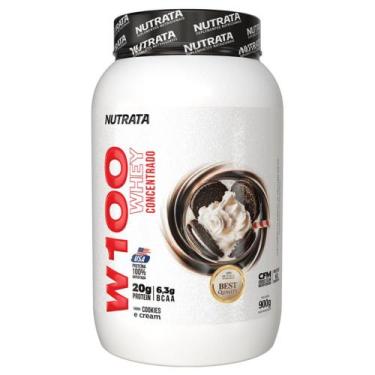 Imagem de Whey Protein W100 Concentrado 900g Nutrata, Cookies And Cream