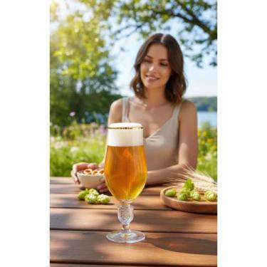 Imagem de Taça Cerveja Cristal Brasão Relevo 360ml Elegante - Congratulations St