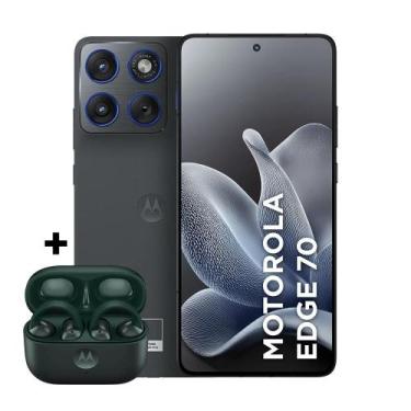 Imagem de Kit Smartphone Motorola Edge 70 5G 256GB e Fone Bluetooth Moto Buds Lo