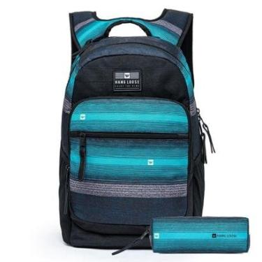 Imagem de Kit Mochila + Estojo Masculina Hang Loose Notebook Trabalho Faculdade 18 Litros-Unissex