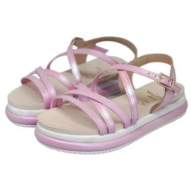 Imagem de Sandalia Menina Conforto Rasteirinha SuaCia Mini 9132.51775, Rosa ceti