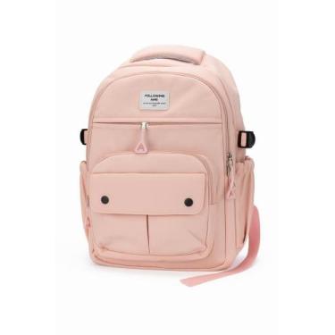 Imagem de Mochila Escolar Rosa De Costas Feminina Elite Resistente - Abercrombie