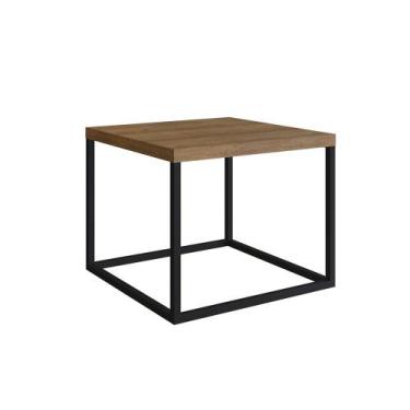 Imagem de Mesa de Centro Cube Estilo Industrial Vermont Base Metálica Preto 32,5