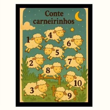 Imagem de Quadro infantil Creche Berçario Quarto "Conte Carneirinhos" - TraçosAr