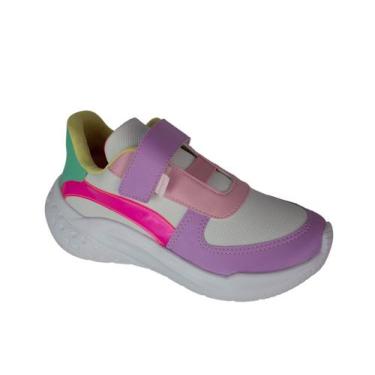 Imagem de Tênis Infantil Menina Pampili Gabi 680.004, Branco, Colorido, 31