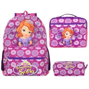 Imagem de Mochila Escolar Princesa Sofia Passeio + Lancheira Infantil