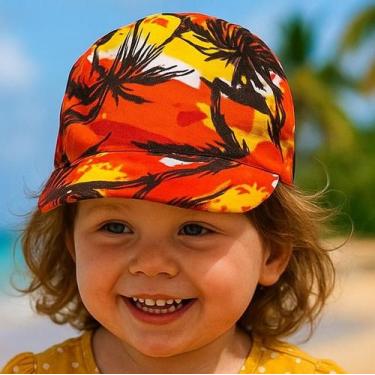 Imagem de Boné Proteção Infantil Colorido Confortável Estiloso Meninos e Meninas