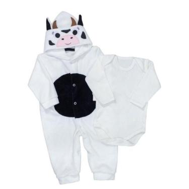 Imagem de Macacão inverno plush bebê com bory - bichinhos da floresta - ERA UMA 