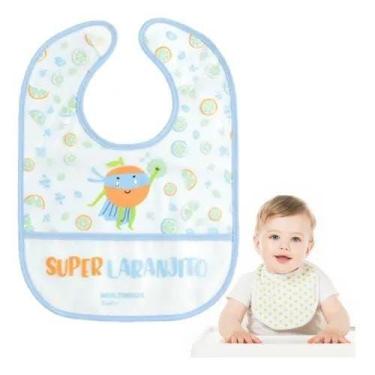 Imagem de Babador Multikids Baby Yum! Azul Impermeável Bolso Coletor
