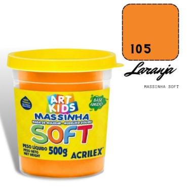 Imagem de Massinha de Modelar Acrilex Soft 500g Laranja