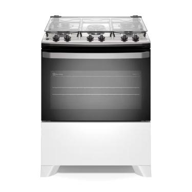 Imagem de Fogão de Piso 5 Bocas Gás Electrolux FE5IW Efficient Perfectcook Vaporbake Mesa Inox Acendimento Automático Branco