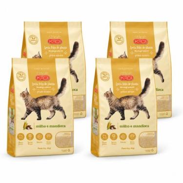 Imagem de Kit Areia Biodegradável Kadi Grãos Mistos 4Kg a 20kg Gatos -, 4un