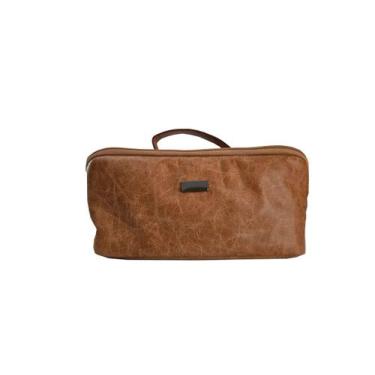 Imagem de Necessaire Porta Maquiagem Lorena com Zíper em Couro Legítim - Genéric