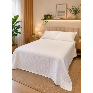 Imagem de Jg. de colcha supersoft queen branco - La dotta