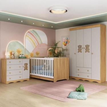 Imagem de Conjunto de Quarto de Bebê MP4809 Doçura 5 Portas 6 Gavetas MDP 122cm 
