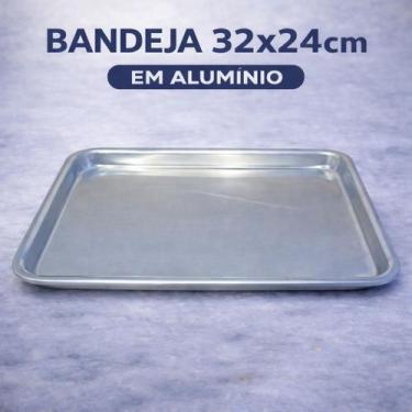 Imagem de Bandeja de Churrasco N2 32x24cm Alumínio - JJ Cortadores