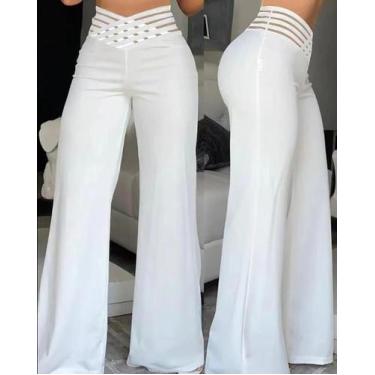 Imagem de Calças Femininas De Cintura Alta Elegantes Para Escritório E Casual, C