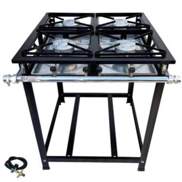Imagem de Fogão Fogareiro Industrial 4 Bocas Alta Pressão 30x30 - Profissional -