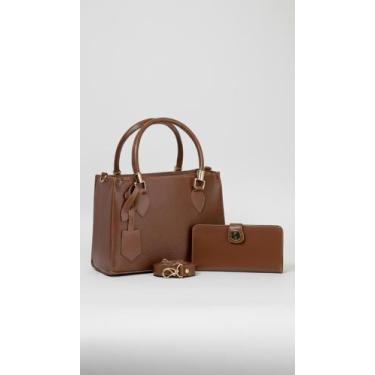 Imagem de Bolsa Transversal Feminina com Mini Carteira Marrom - Congratulations 