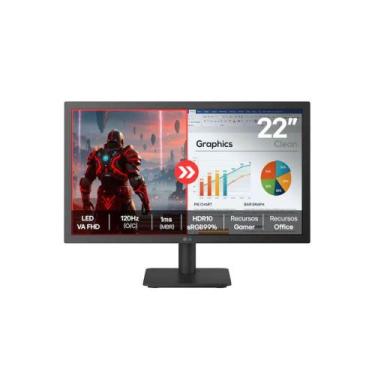 Imagem de Monitor Gamer LG 22 Full HD VA 120Hz HDMI VESA 22U403A-B