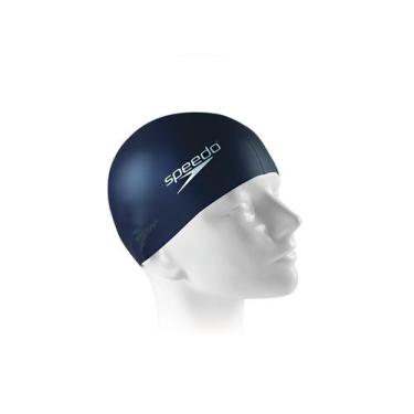 Imagem de Touca de natação lisa Speedo Flat Swim Cap Treinamento, Azul escuro