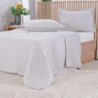 Imagem de Kit Colcha Casal Santorini New 100% Poliéster 220x240cm Tessi Pó de Ar