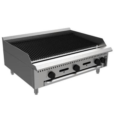 Imagem de Chapa Grill Charbroiler A Gás Glp Industrial De Mesa Venâncio Aço Inox
