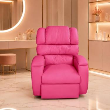 Imagem de Poltrona Reclinável Rosa para Estética Extensão de Cílios e Design de Sobrancelhas