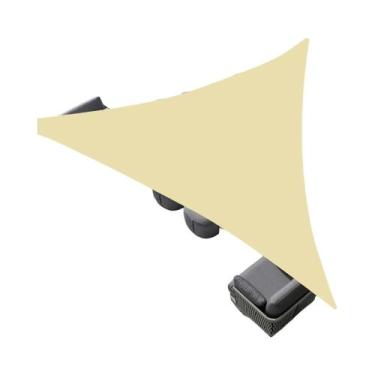 Imagem de Toldo Triangular Bege Impermeável E À Prova De Chuva Para Varanda E Pá