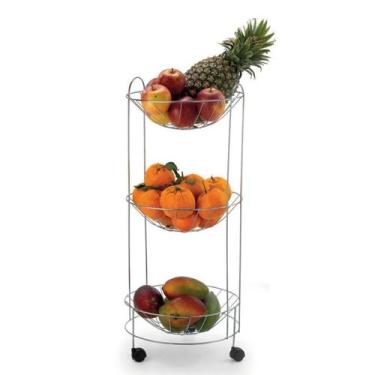 Imagem de Fruteira tripla 1097 c/ rodizio redonda cromada arthi, UNICA